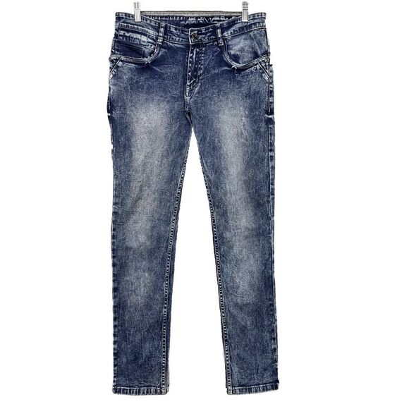 COBB Italy Jeans Mens Size 34 (Fit 32x32) Blue Acid Wash Slim Ultra Narrow Fit